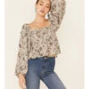 By Together Women's Floral Print Smocked Long Sleeve Crop Top 1 By Together Women's Floral Print Smocked Long Sleeve Crop Top -Twisted X Sales 2000345706 251 P1