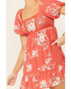 A Collective Story Women's Coral Floral Peasant Tiered Dress -Twisted X Sales 2000346388 850 P3