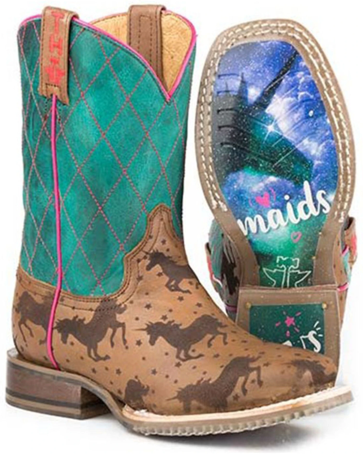 Tin Haul Girls' Magic Unicorns Western Boots - Square Toe 3 Tin Haul Girls' Magic Unicorns Western Boots - Square Toe