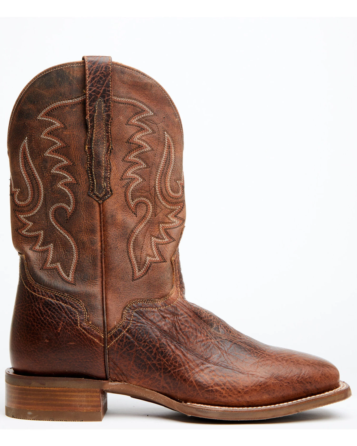 El Dorado Men's Rust Bison Western Boots - Broad Square Toe 4 El Dorado Men's Rust Bison Western Boots - Broad Square Toe - Image 2