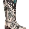 Corral Women's White Overlay Western Boots - Square Toe