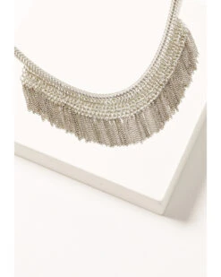 Idyllwind Women's Silver Ladybird Chain Fringe Necklace