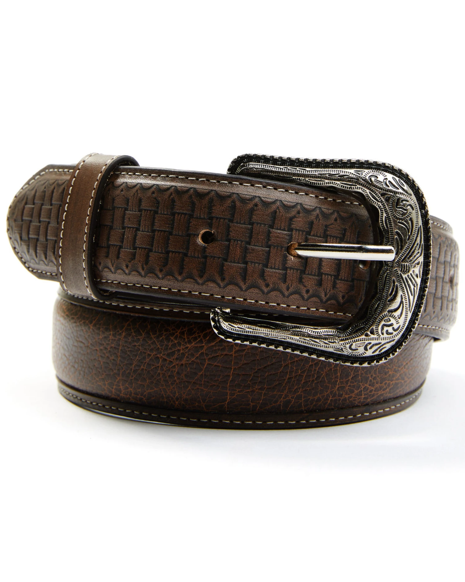 Cody James Men's Basket Weave Embossed Billet Leather Belt 3 Cody James Men's Basket Weave Embossed Billet Leather Belt