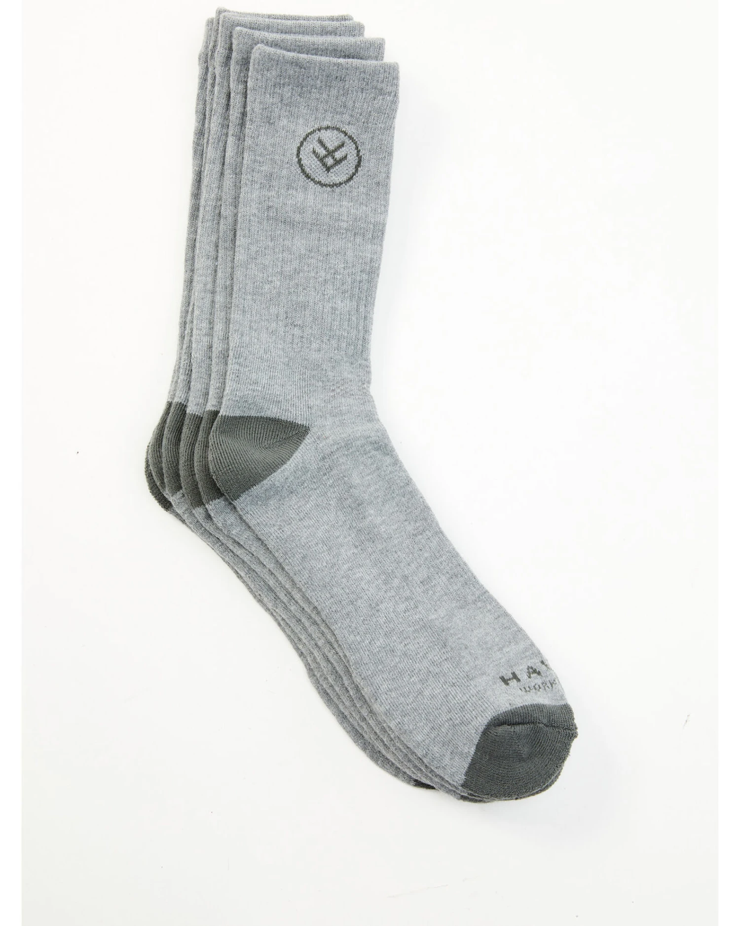 Hawx Men's Gray Crew Work Socks 3 Hawx Men's Gray Crew Work Socks