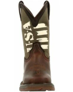 Durango Boys' Lil' Rebel USA Flag Western Boots - Broad Square Toe -Twisted X Sales 2000355865 201 P4