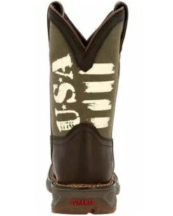 Durango Boys' Lil' Rebel USA Flag Western Boots - Broad Square Toe -Twisted X Sales 2000355865 201 P5