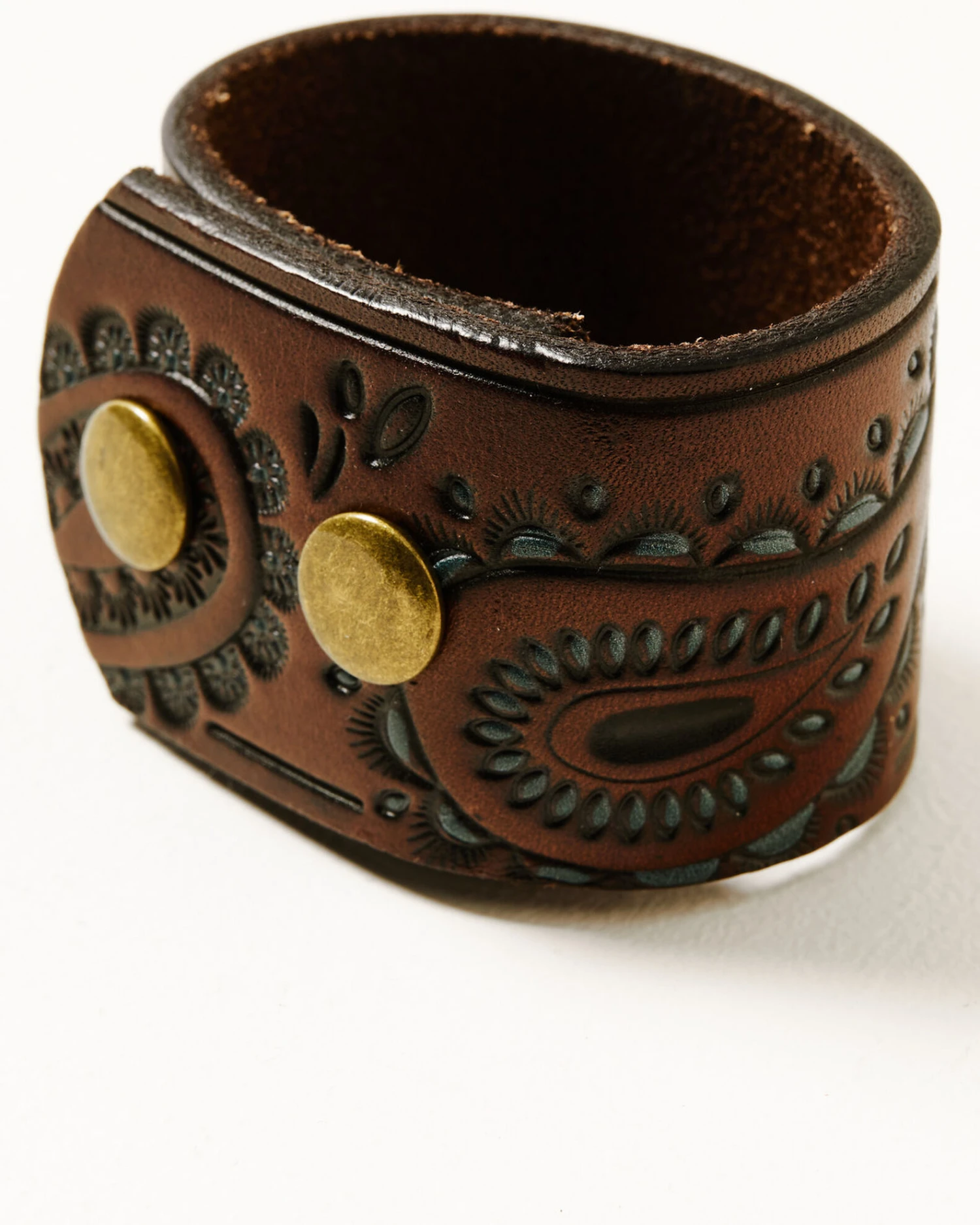 Shyanne Women's Tooled Paisley Leather Bracelet 4 Shyanne Women's Tooled Paisley Leather Bracelet - Image 2