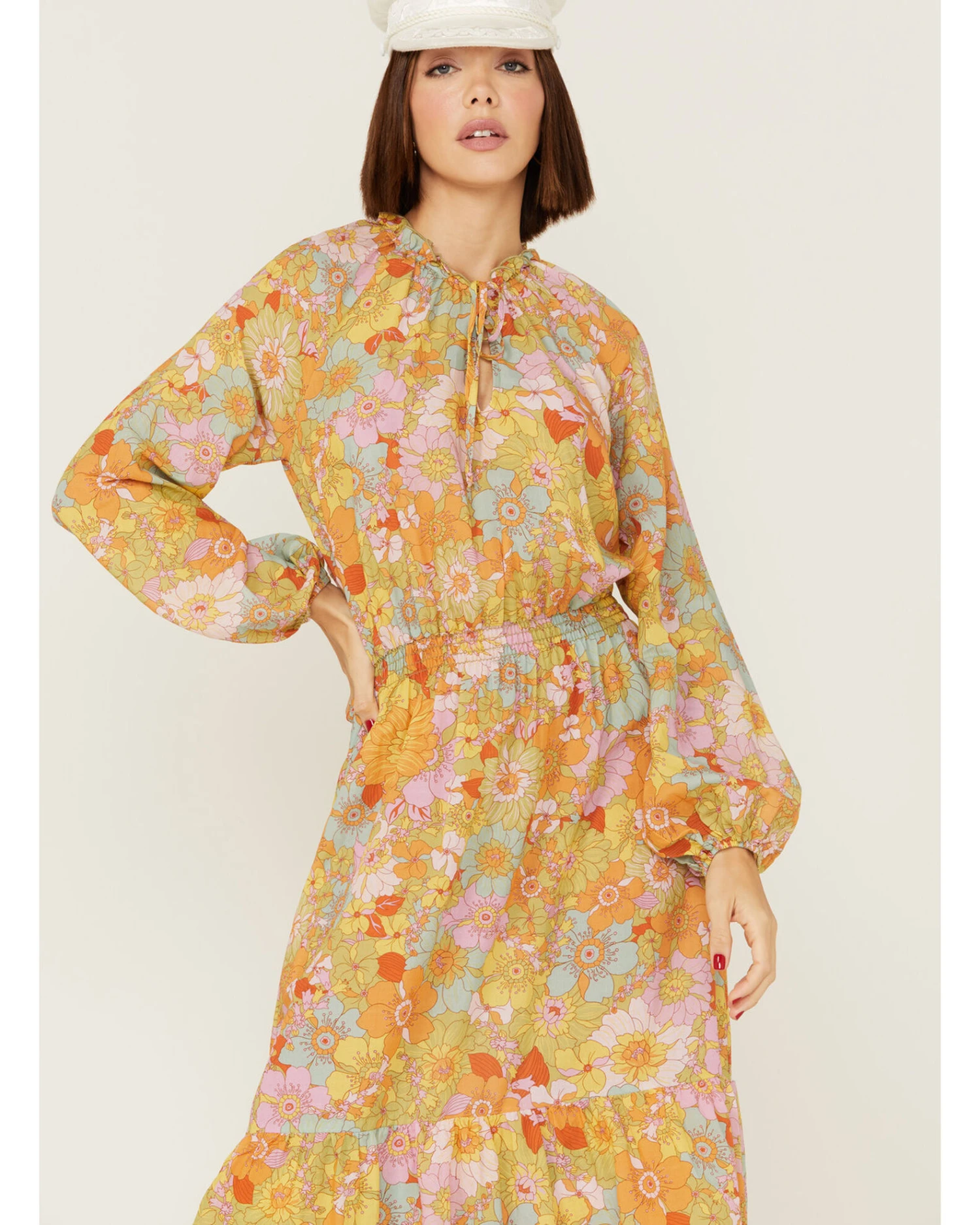 Show Me Your Mumu Women's Cait Midi Groovy Blooms Midi Dress 4 Show Me Your Mumu Women's Cait Midi Groovy Blooms Midi Dress - Image 2