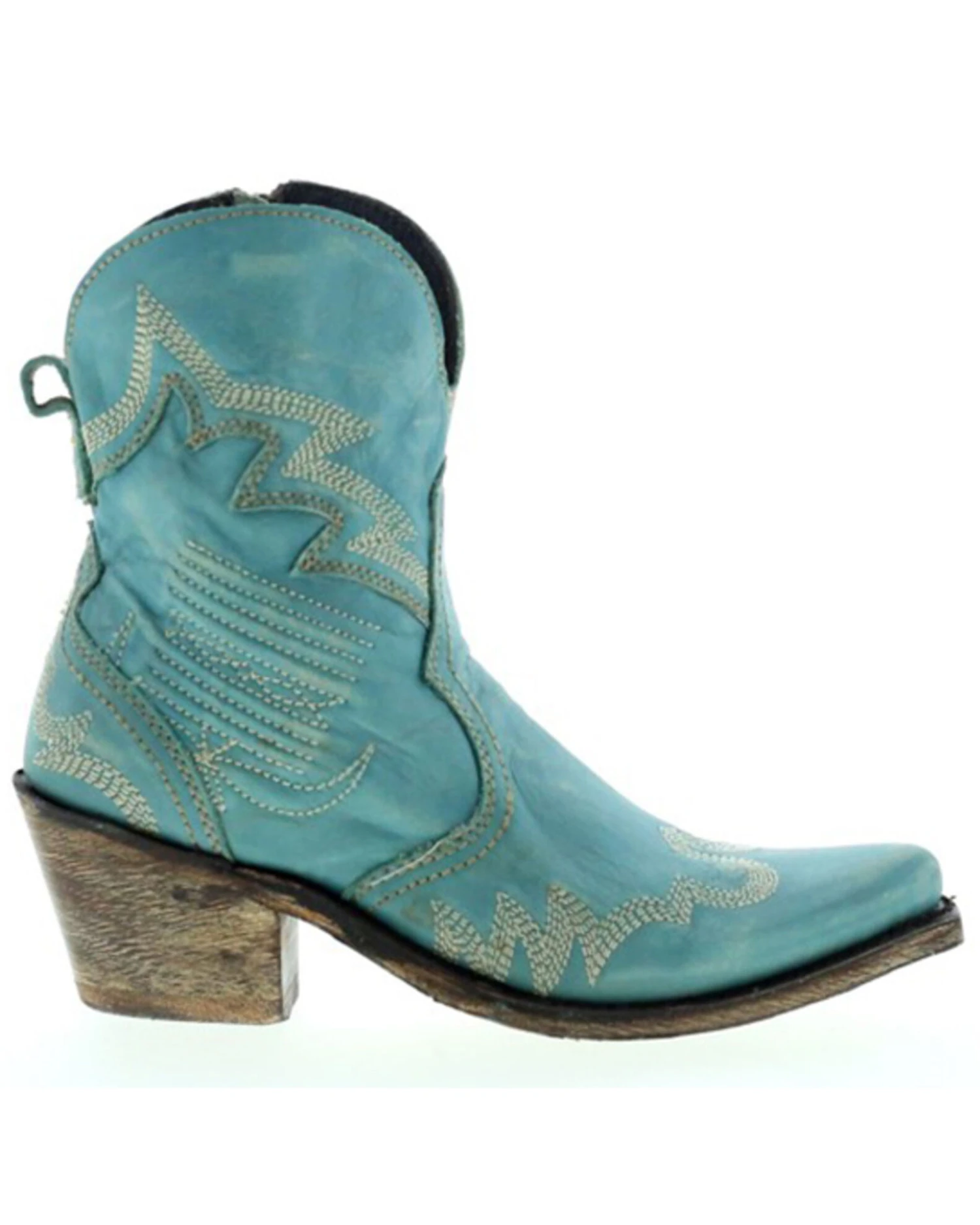 Liberty Black Women's Side Bug & Wrinkle Fontana Crack Short Western Boots - Pointed Toe 4 Liberty Black Women's Side Bug & Wrinkle Fontana Crack Short Western Boots - Pointed Toe - Image 2