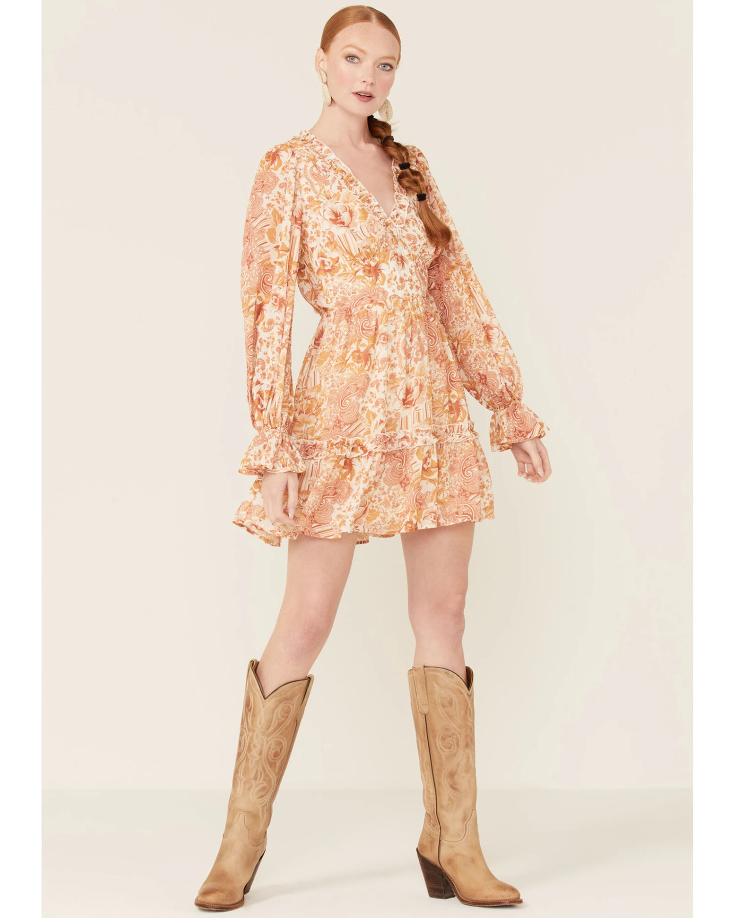 Flying Tomato Women's Floral Print Long Sleeve Mini Dress 4 Flying Tomato Women's Floral Print Long Sleeve Mini Dress - Image 2