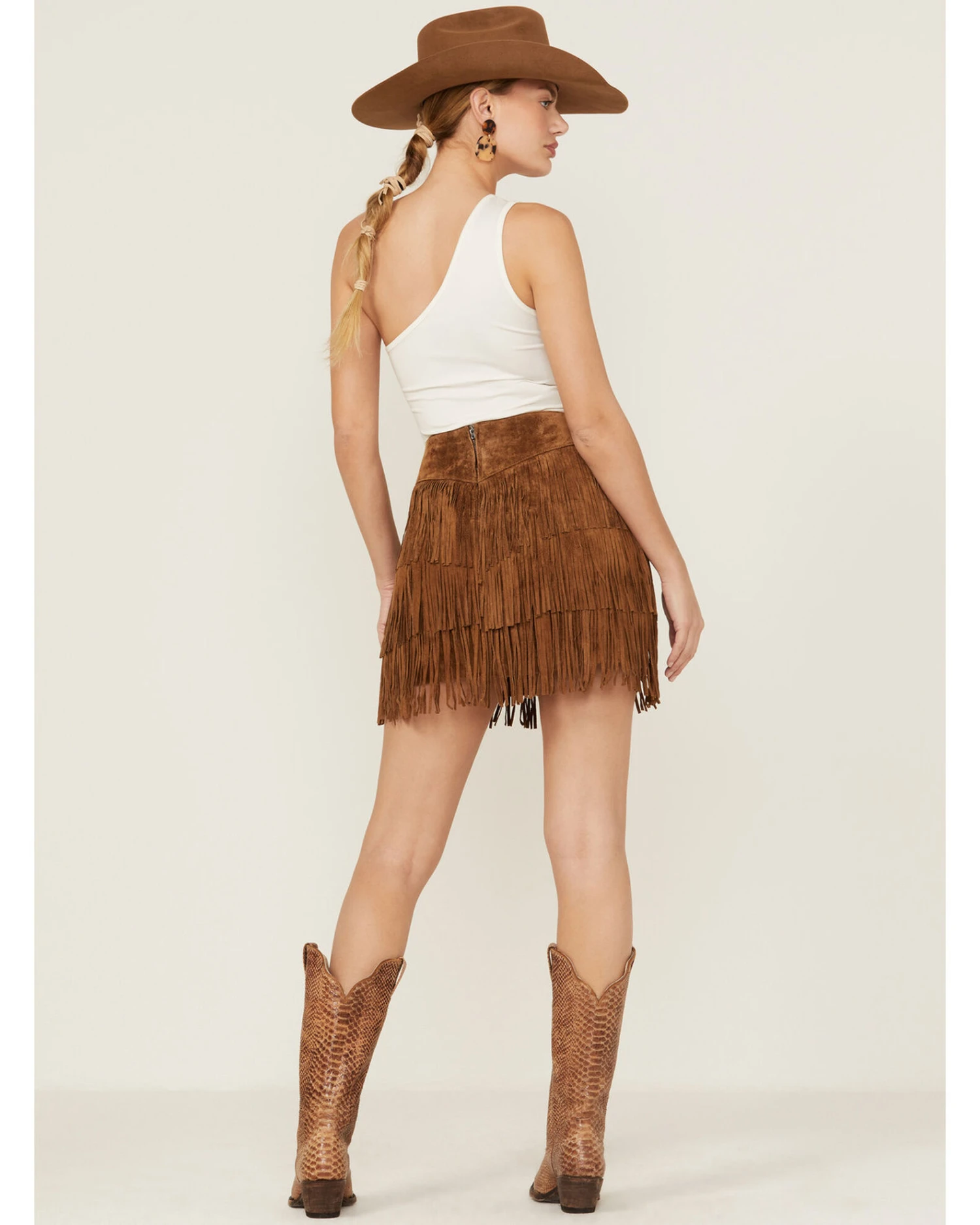 Scully Women's Fringe Tiered Suede Mini Skirt 5 Scully Women's Fringe Tiered Suede Mini Skirt - Image 3
