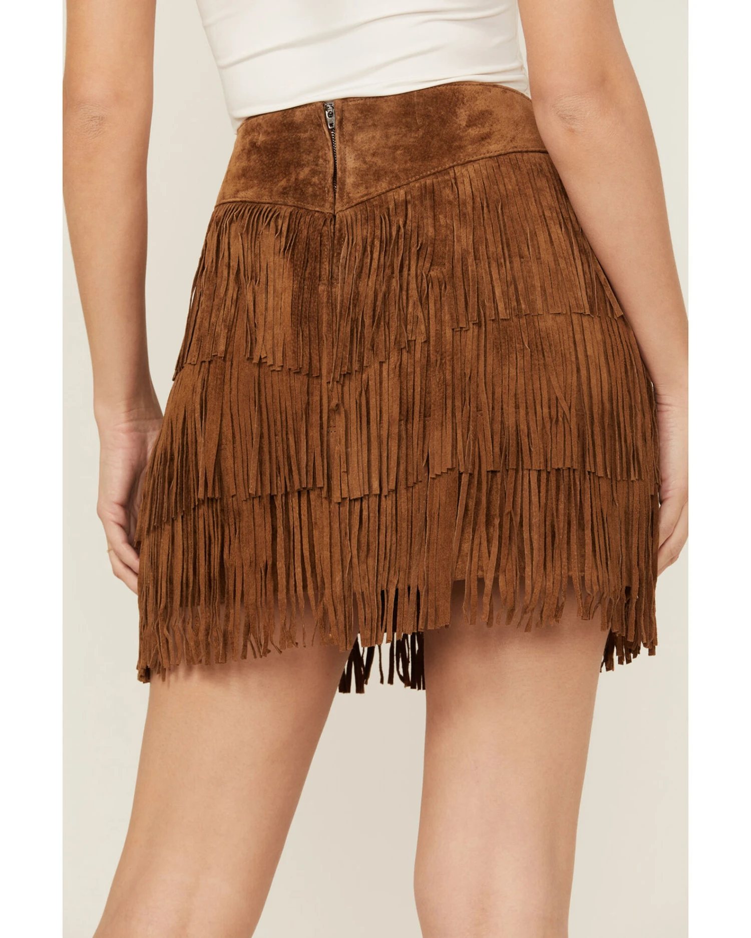 Scully Women's Fringe Tiered Suede Mini Skirt 6 Scully Women's Fringe Tiered Suede Mini Skirt - Image 4