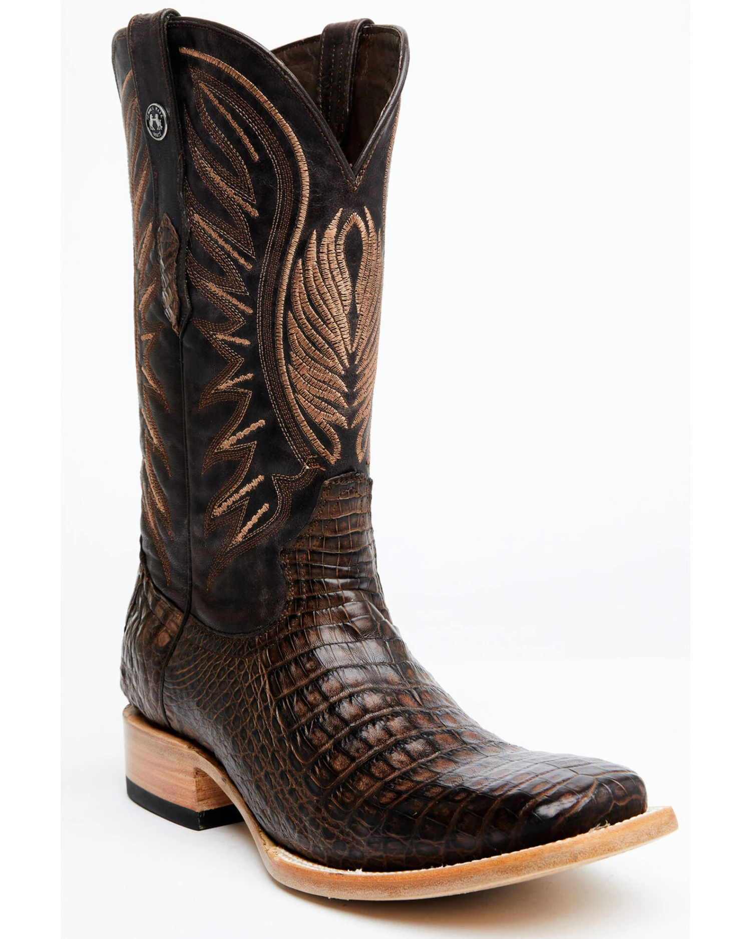 Tanner Mark Men's Shawnee Exotic Caiman Belly Western Boots - Broad Square Toe 3 Tanner Mark Men's Shawnee Exotic Caiman Belly Western Boots - Broad Square Toe