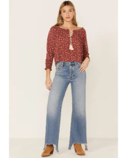 Wild Moss Women's Rust Floral Peasant Top 9 Wild Moss Women's Rust Floral Peasant Top -Twisted X Sales 2000365778 220 P4