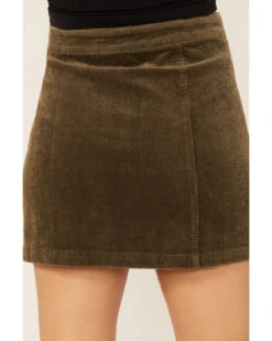 Wishlist Women's Olive Side Button Corduroy Mini Skirt -Twisted X Sales 2000366228 341 P4
