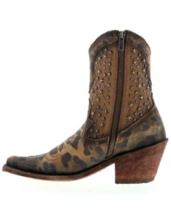 Caborca Silver By Liberty Black Women's Leopard Print Studded Short Western Boots - Pointed Toe 9 Caborca Silver By Liberty Black Women's Leopard Print Studded Short Western Boots - Pointed Toe -Twisted X Sales 2000366406 200 P3