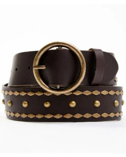 Cleo + Wolf Women's Studded Rivet Leather Retro Belt