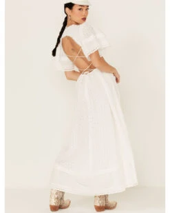 Maia Bergman Women's Ori Crochet Eyelet Open Back Maxi Dress 11 Maia Bergman Women's Ori Crochet Eyelet Open Back Maxi Dress -Twisted X Sales 2000367310 100 P5