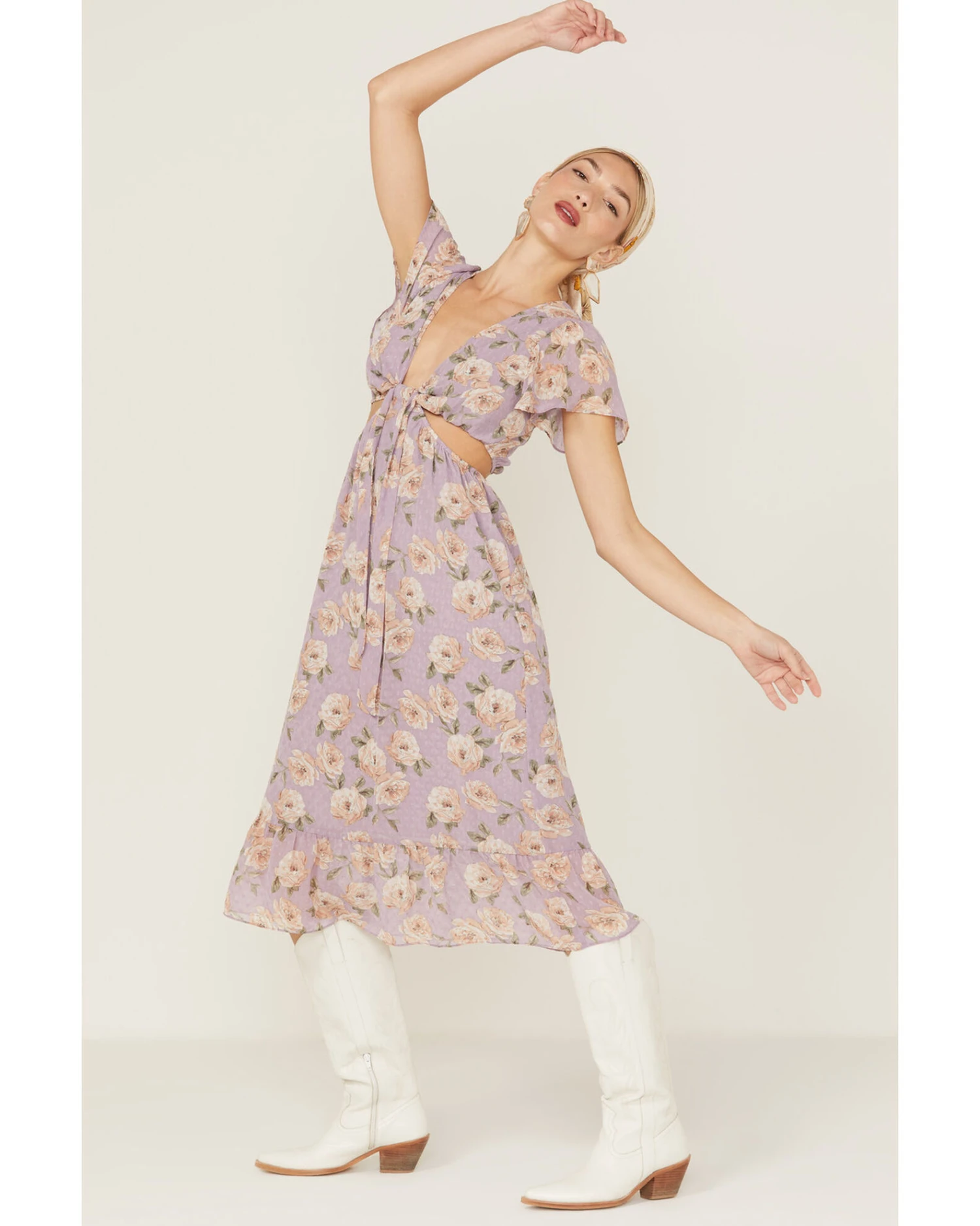 Sadie & Sage Women's Floral Cut-Out Midi Dress 6 Sadie & Sage Women's Floral Cut-Out Midi Dress - Image 4