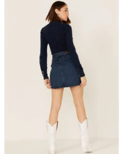 Rock & Roll Denim Women's Dark Wash Studded Belted Western Denim Mini Skirt -Twisted X Sales 2000368495 400 P4