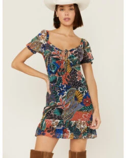 Molly Bracken Women's Summer Nights Mini Print Dress 9 Molly Bracken Women's Summer Nights Mini Print Dress -Twisted X Sales 2000368846 001 P4