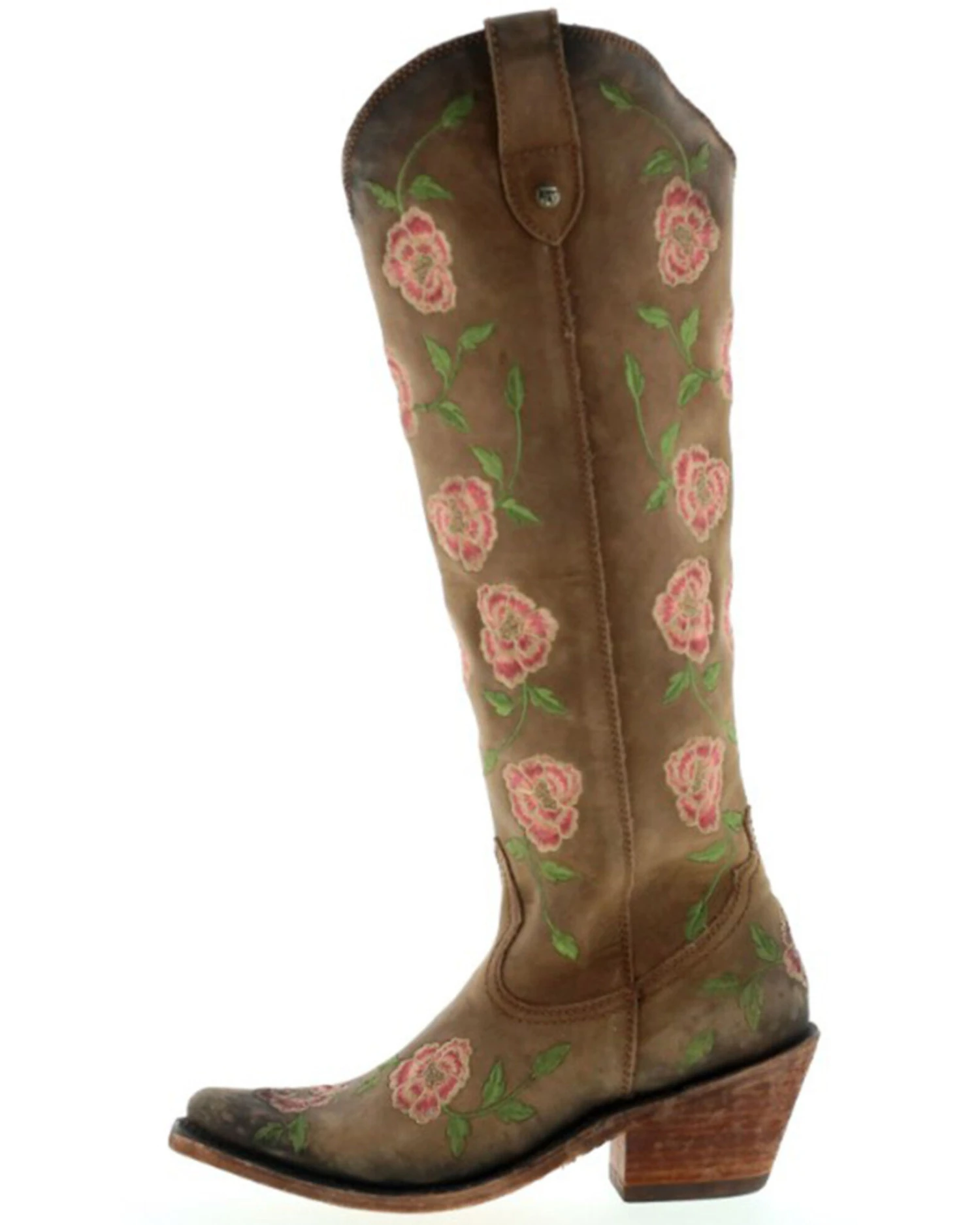 Botas Caborca For Liberty Black Women's Garden Embroidered Floral Western Tall Boots - Snip Toe 5 Botas Caborca For Liberty Black Women's Garden Embroidered Floral Western Tall Boots - Snip Toe - Image 3