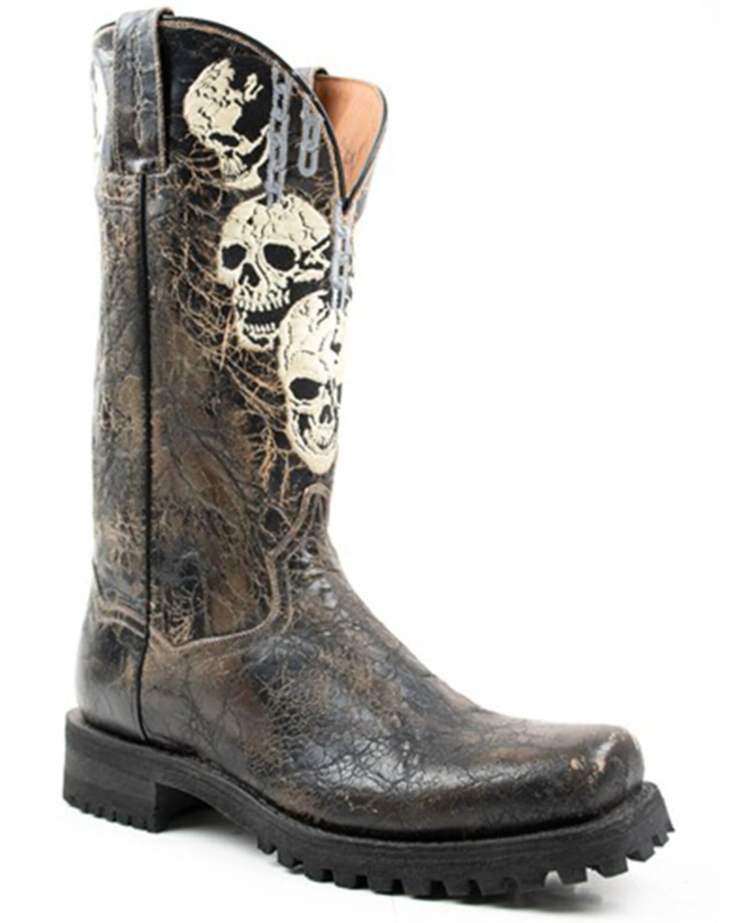 Dan Post Men's Skulls Motorcycle Western Boot - Square Toe 3 Dan Post Men's Skulls Motorcycle Western Boot - Square Toe