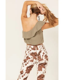 Jolt Women's One-Shoulder Ruffle Crop Top -Twisted X Sales 2000371513 220 P4