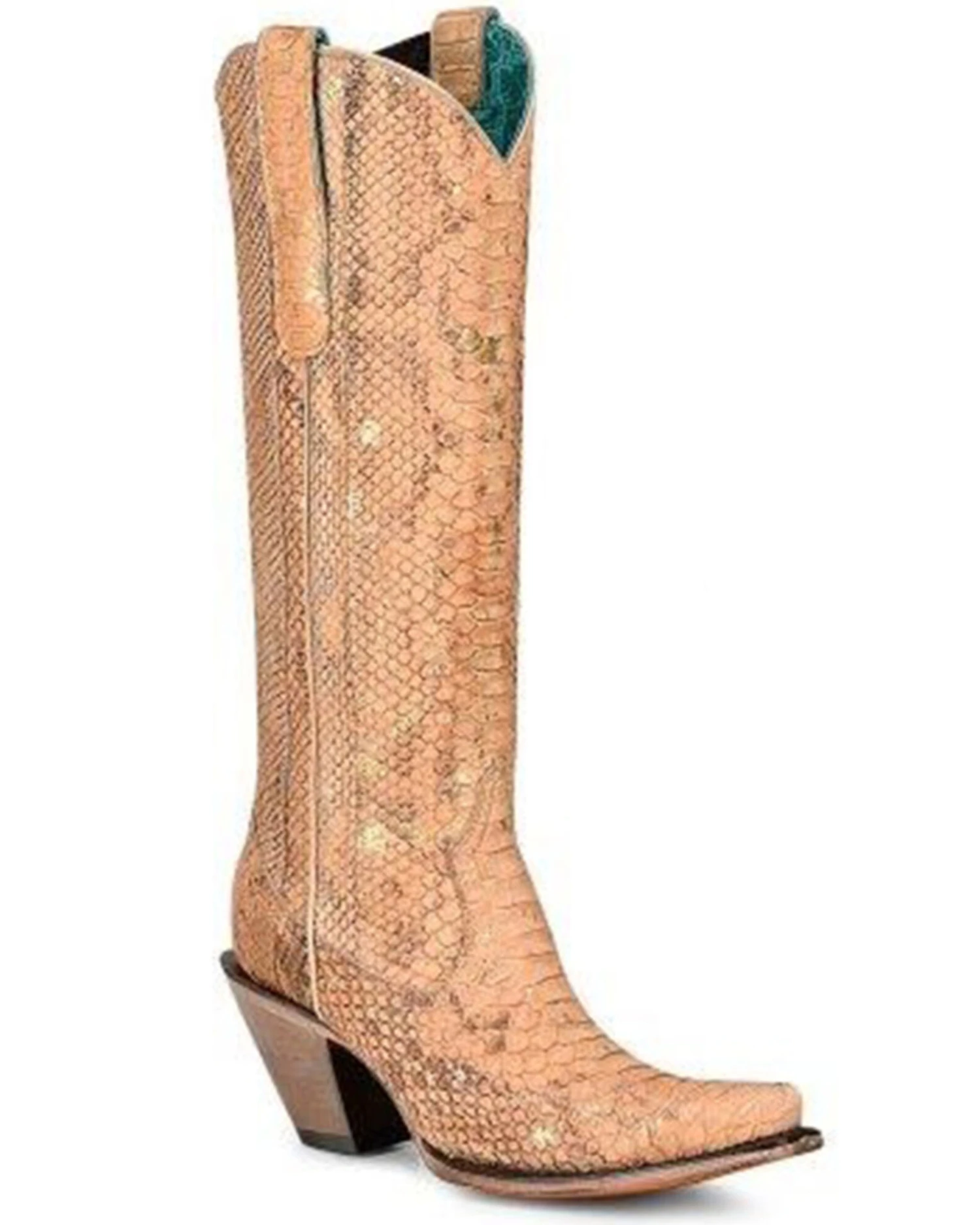 Corral Women's Full Exotic Python Tall Western Boots - Snip Toe 3 Corral Women's Full Exotic Python Tall Western Boots - Snip Toe