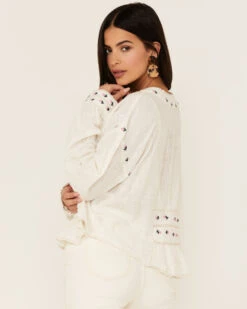 Free People Women's Kizzy Embroidered Top 9 Free People Women's Kizzy Embroidered Top -Twisted X Sales 2000371746 100 P4