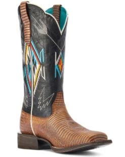 Ariat Women's Frontier Chimayo Ancient Southwestern Embroidered Western Boots - Broad Square Toe 