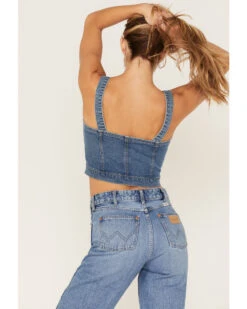 Shyanne Women's Medium Wash Corset Crop Top -Twisted X Sales 2000373011 414 P4