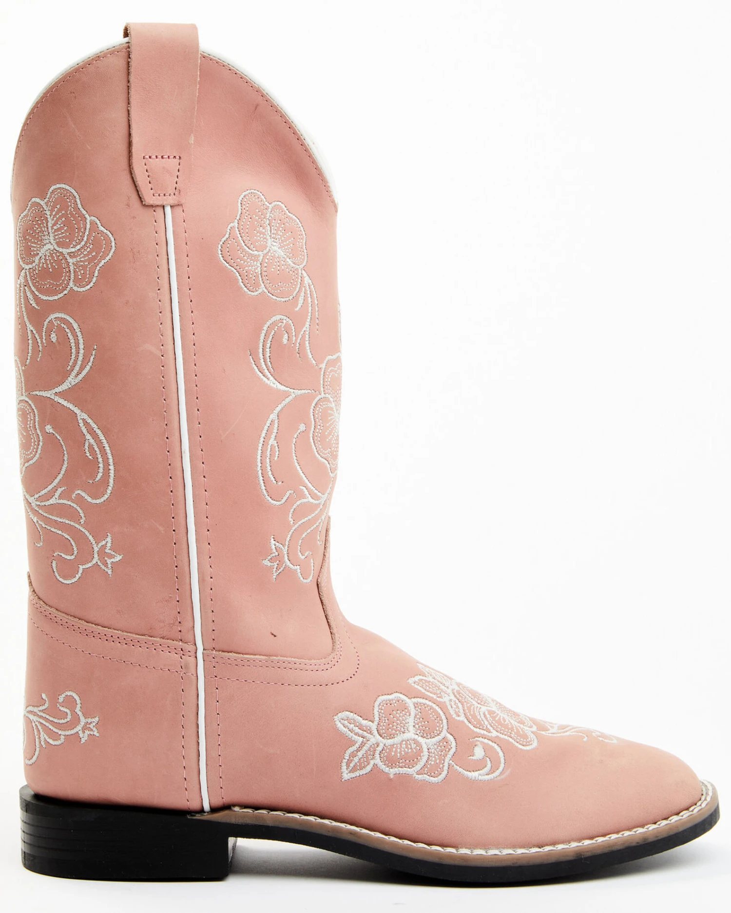 Shyanne Girls' Little Lasy Floral Embroidered Leather Western Boots - Broad Square Toe 4 Shyanne Girls' Little Lasy Floral Embroidered Leather Western Boots - Broad Square Toe - Image 2
