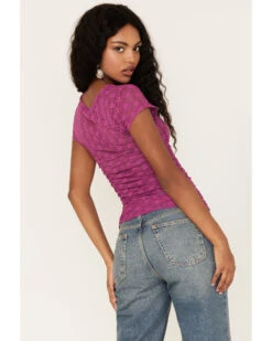 Free People Women's Keep It Simple Lace Short Sleeve Top 9 Free People Women's Keep It Simple Lace Short Sleeve Top -Twisted X Sales 2000374742 555 P4