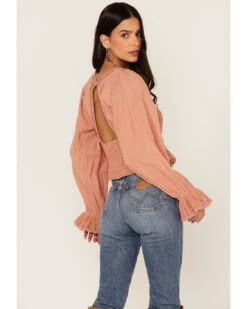 Free People Women's Megan Crochet Knit Peplum Puff Sleeve Top 9 Free People Women's Megan Crochet Knit Peplum Puff Sleeve Top -Twisted X Sales 2000374746 103 P4