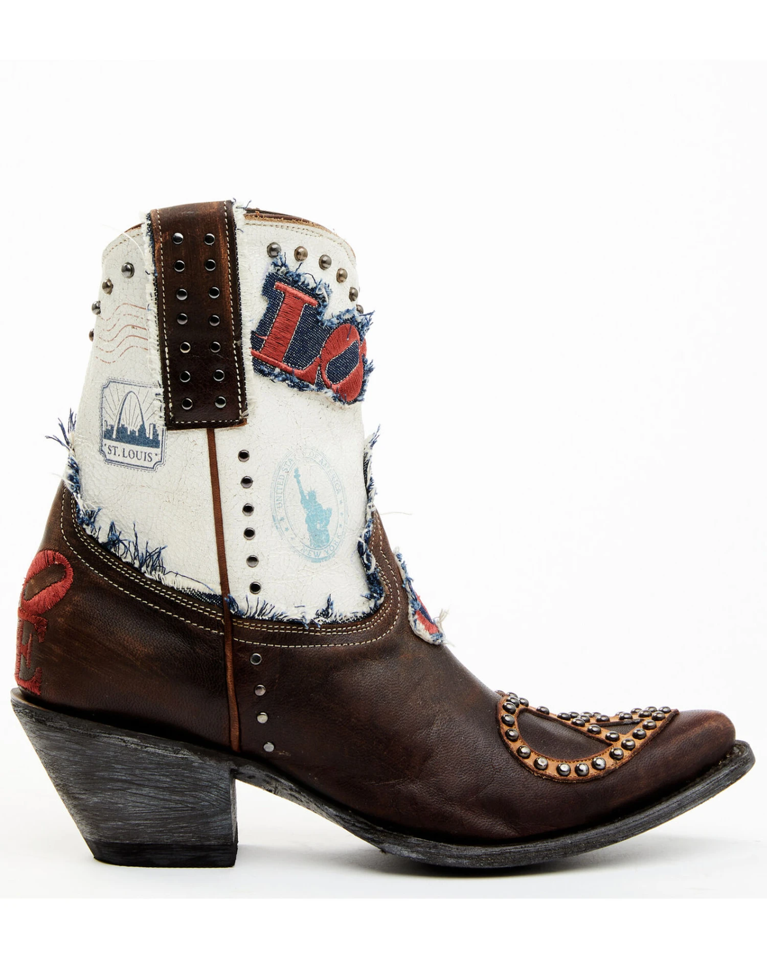 Yippee Ki Yay By Old Gringo Women's Love & Peace Studded Fashion Leather Booties - Pointed Toe 4 Yippee Ki Yay By Old Gringo Women's Love & Peace Studded Fashion Leather Booties - Pointed Toe - Image 2