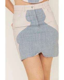Understated Leather Women's Lil Mamma Scalloped Denim Leather Mini Skirt -Twisted X Sales 2000374928 400 P3