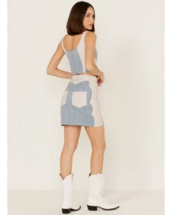 Understated Leather Women's Lil Mamma Scalloped Denim Leather Mini Skirt -Twisted X Sales 2000374928 400 P4