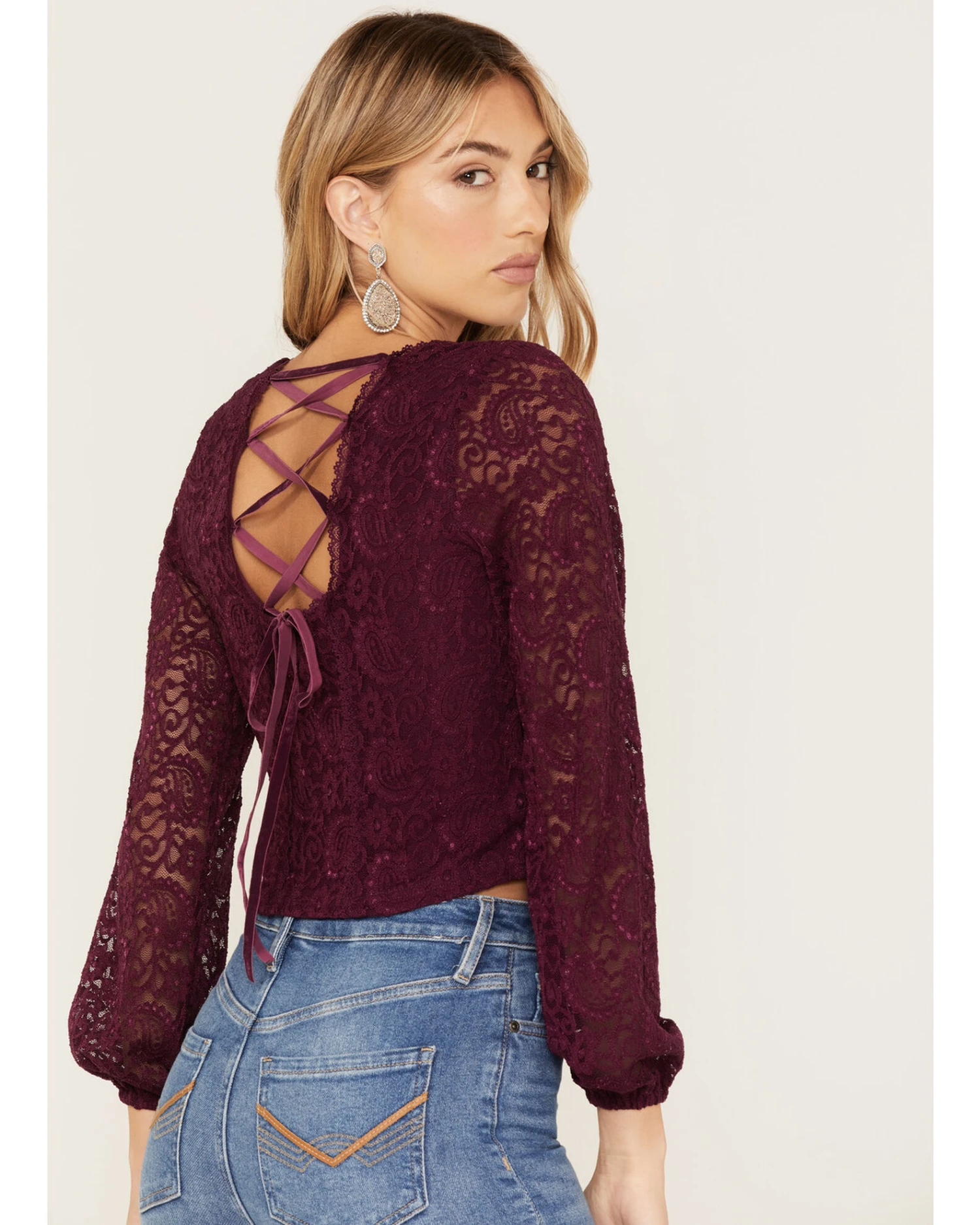 Idyllwind Women's Date Night Floral Lace Crop Top 5 Idyllwind Women's Date Night Floral Lace Crop Top - Image 3