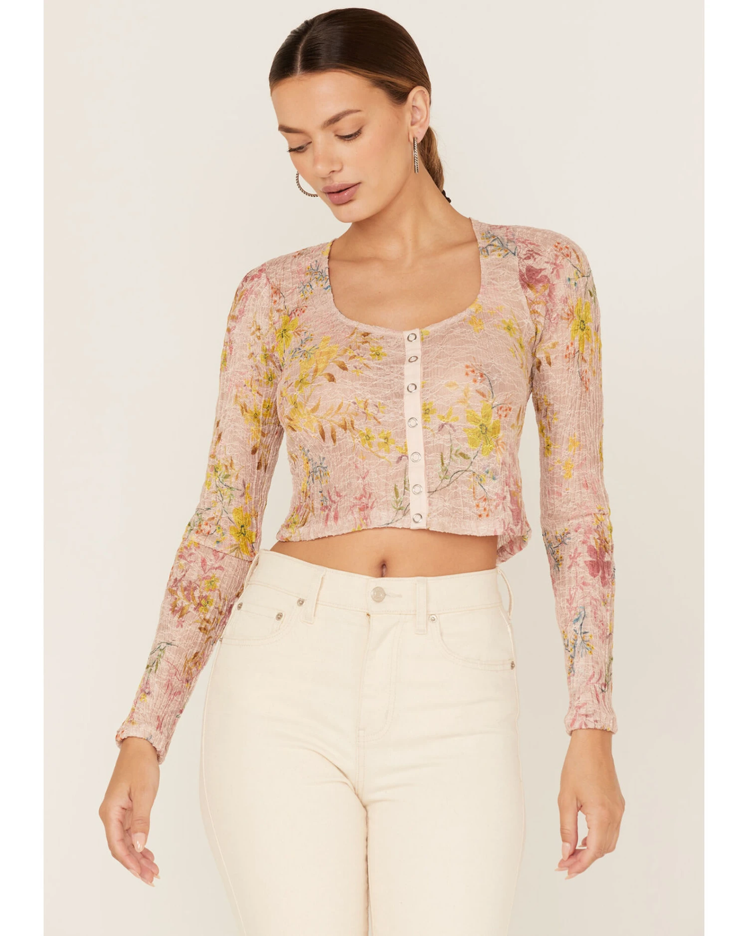 Free People Women's Angelina Floral Print Crop Top 3 Free People Women's Angelina Floral Print Crop Top
