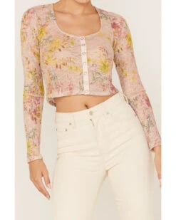 Free People Women's Angelina Floral Print Crop Top 8 Free People Women's Angelina Floral Print Crop Top -Twisted X Sales 2000376774 680 P3