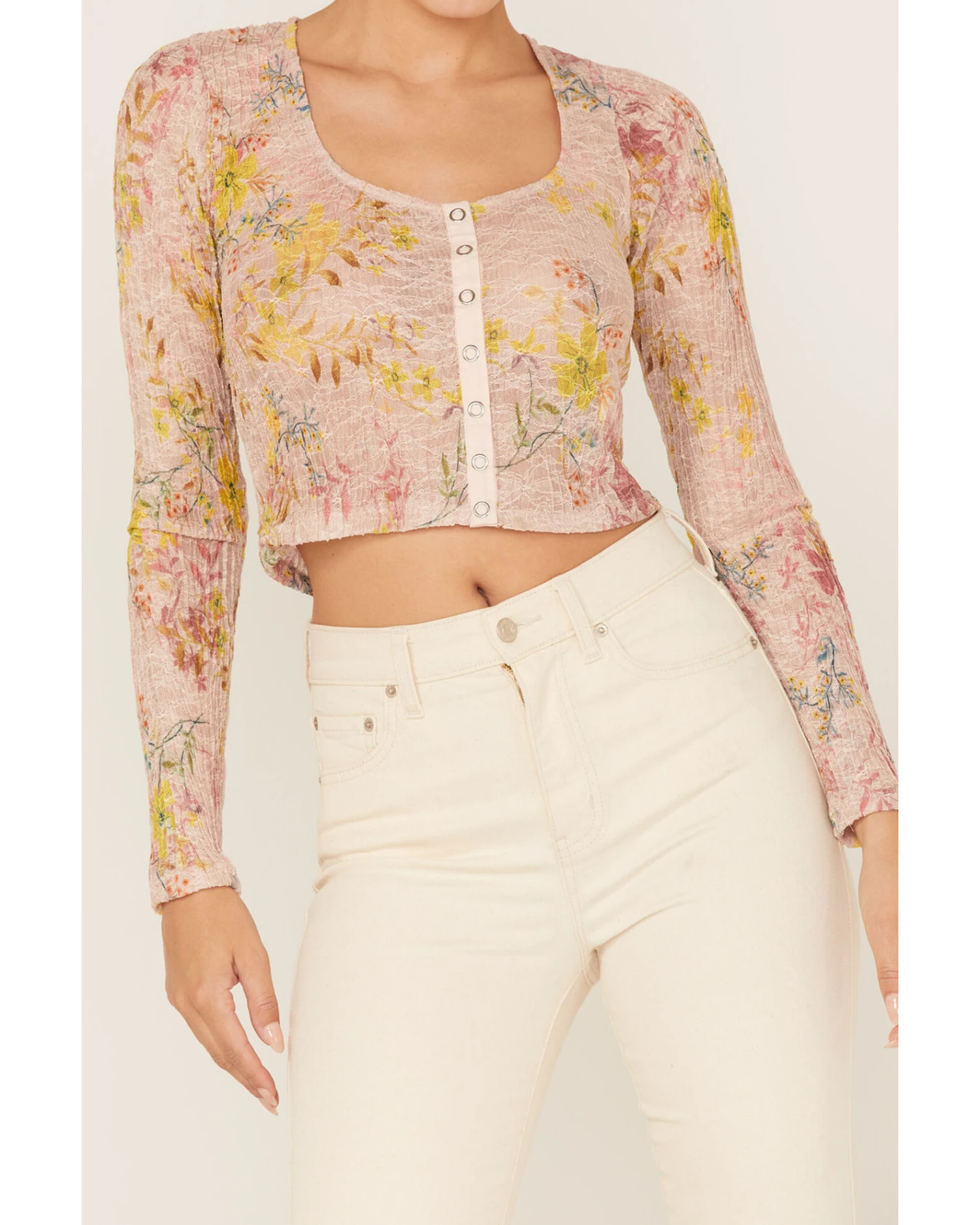 Free People Women's Angelina Floral Print Crop Top 5 Free People Women's Angelina Floral Print Crop Top - Image 3