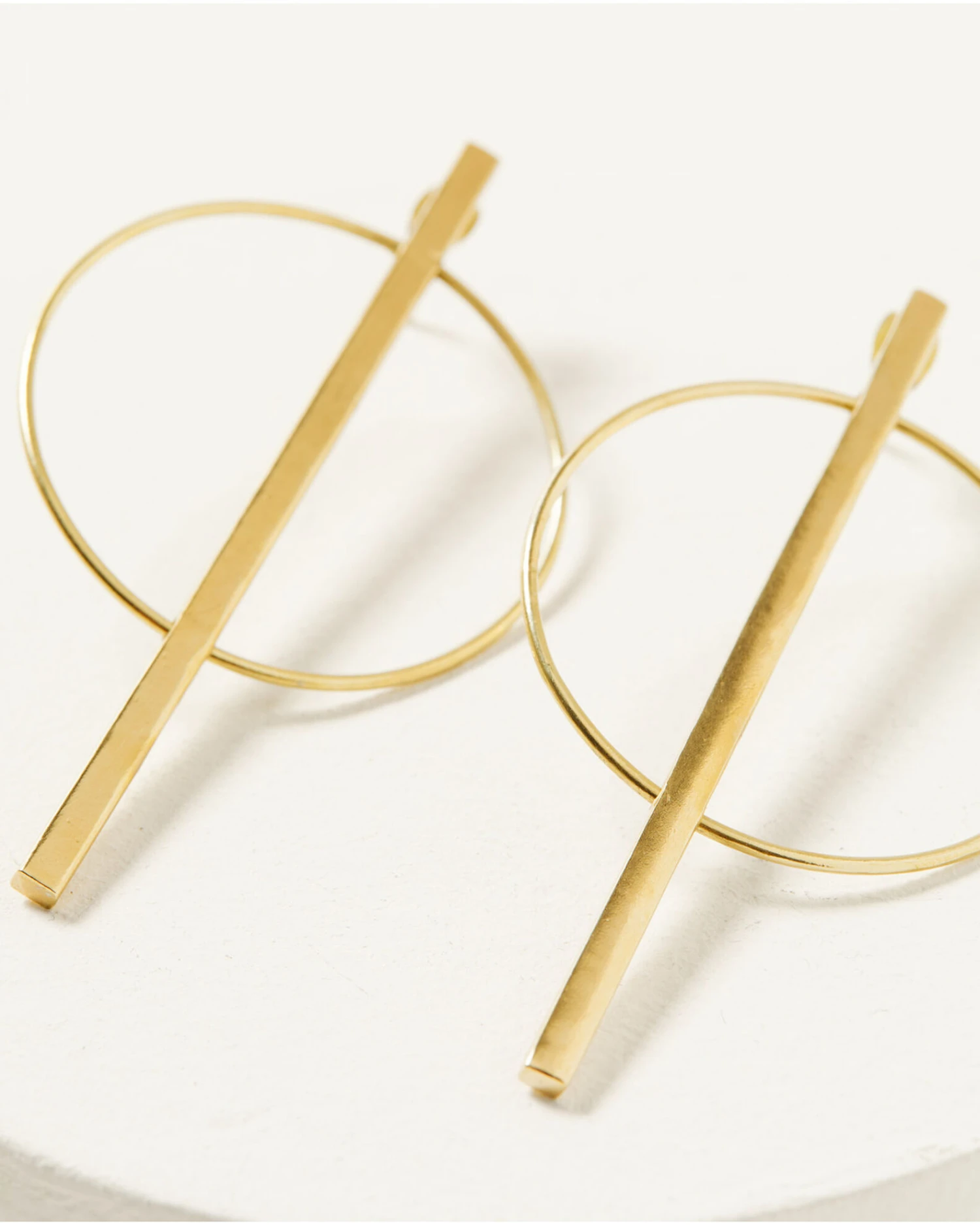 Ink + Alloy Women's Brass Circle Stick Post Earrings 4 Ink + Alloy Women's Brass Circle Stick Post Earrings - Image 2