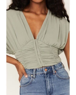 Free People Women's Aria Ruched Corset Crop Top 8 Free People Women's Aria Ruched Corset Crop Top -Twisted X Sales 2000378055 341 P3
