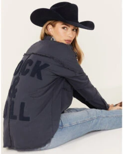 Revel Women's Rock & Roll Embroidered Long Sleeve Shacket