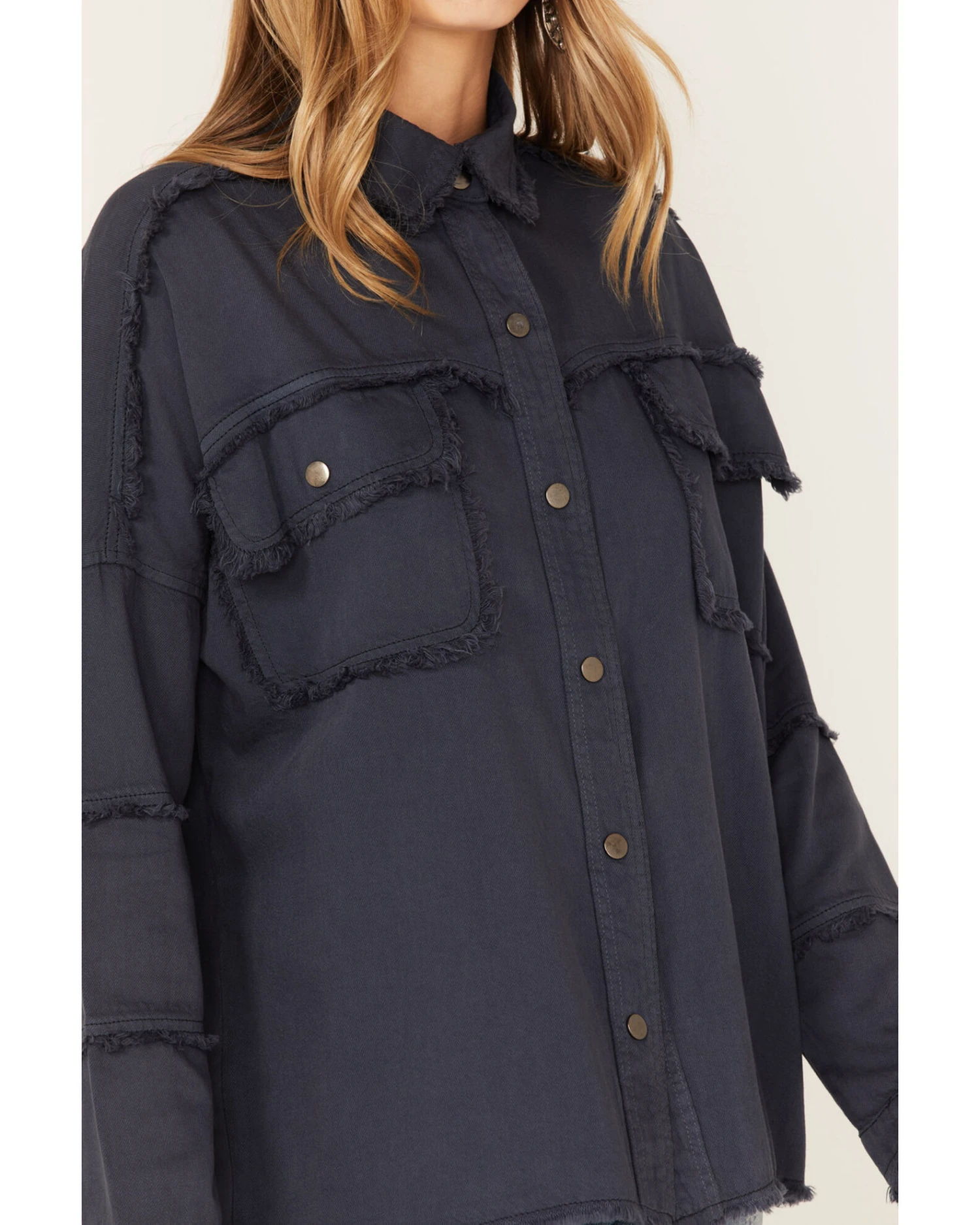 Revel Women's Rock & Roll Embroidered Long Sleeve Shacket 5 Revel Women's Rock & Roll Embroidered Long Sleeve Shacket - Image 3