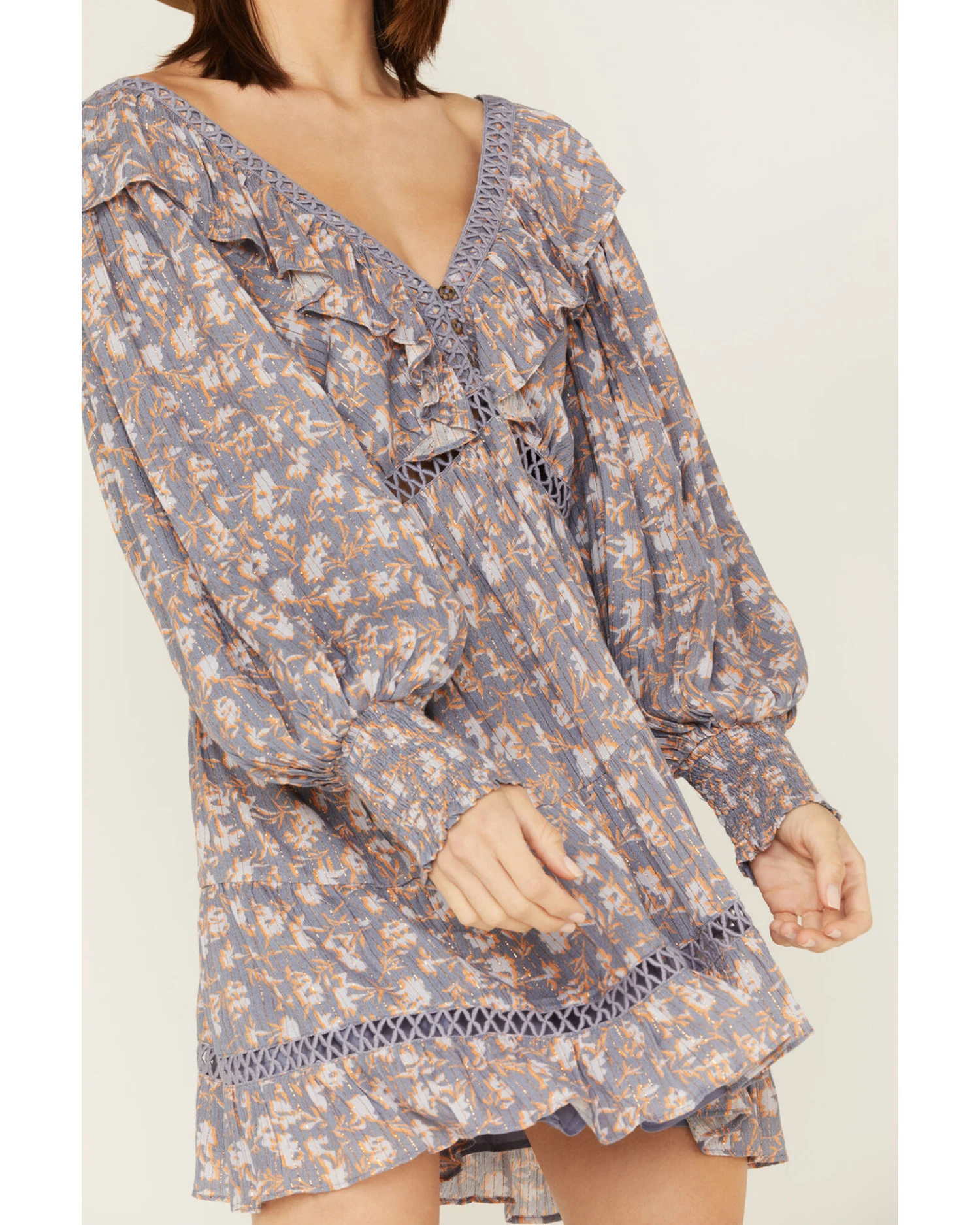 Jen's Pirate Booty Women's Floral Print Long Sleeve Wildflower Lasi Mini Dress 5 Jen's Pirate Booty Women's Floral Print Long Sleeve Wildflower Lasi Mini Dress - Image 3