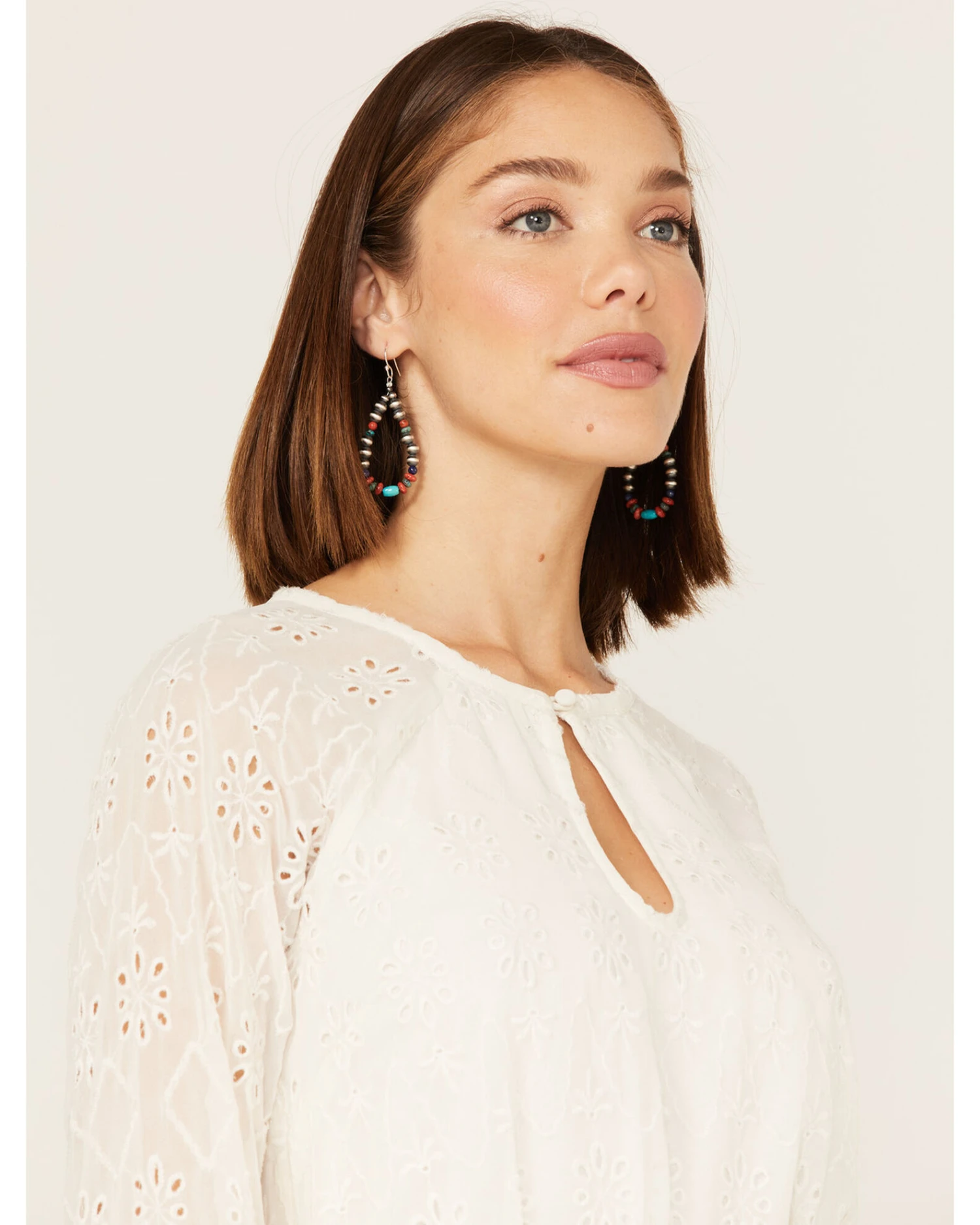 Paige Wallace Women's Mixed Bead Teardrop Earrings 3 Paige Wallace Women's Mixed Bead Teardrop Earrings