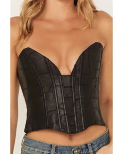 Understated Leather Women's Vixen Boned Leather Patched Corset 10 Understated Leather Women's Vixen Boned Leather Patched Corset -Twisted X Sales 2000381557 001 P4