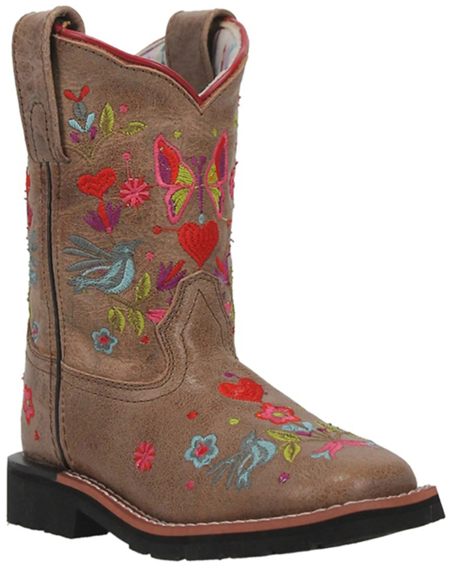 Dan Post Girls' Embroidered Western Boots - Broad Square Toe 3 Dan Post Girls' Embroidered Western Boots - Broad Square Toe